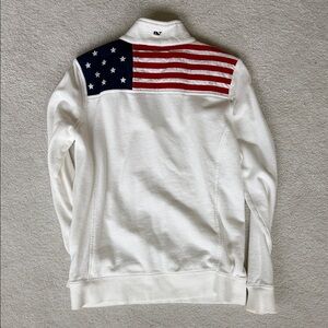 Vineyard vines women’s American flag shep shirt quarter zip XS